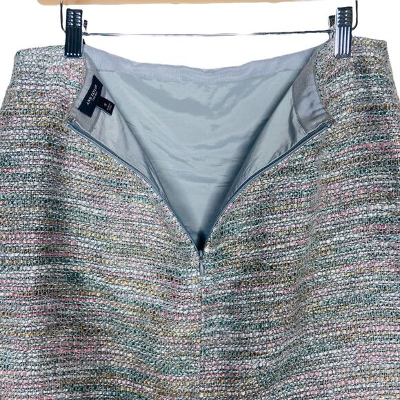 Ann Taylor Skirt Size 8 Tweed Pencil Boucle Knit Pink Gray Multicolor Wool Blend - Picture 11 of 11